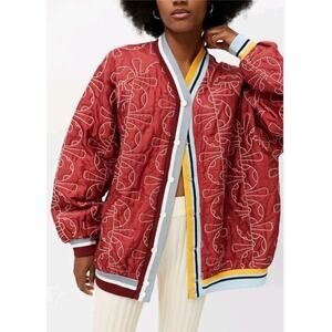 Urban Outfitters Kimchi Blue Duncan Quilted Varsity Jacket Sz XS Boyfriend Fit